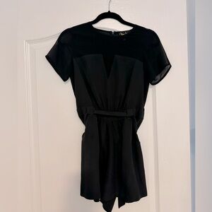 Yumi Kim Black Silk Romper XS